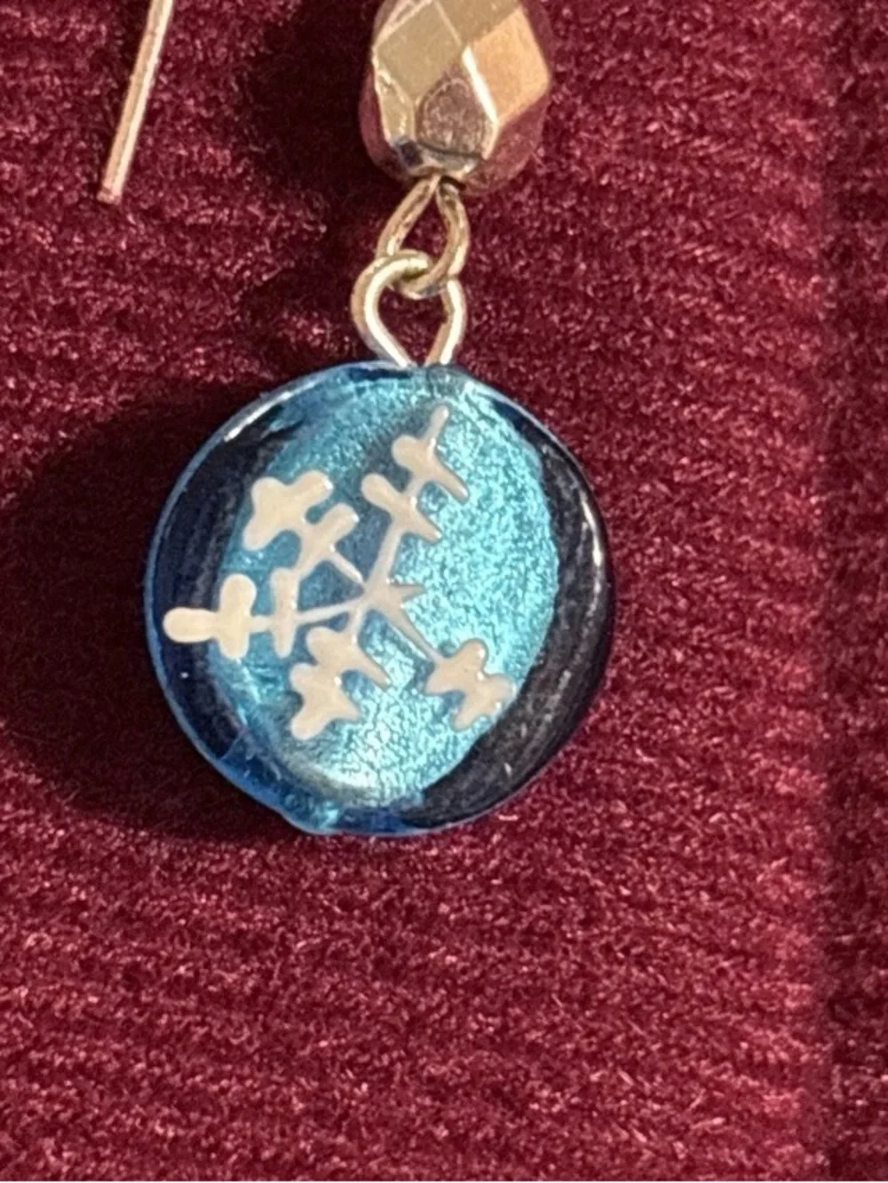 Blue Chunky Snowflake Christmas Bracelet Necklace And Earring Set